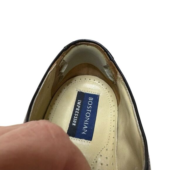 Bostonian Men Impression Cap Toe Oxford Wide Black Leather Shoes Size 8.5 EEE/E - Picture 6 of 7